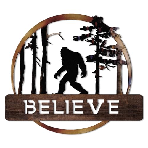 Tandefio Big Foot Sasquatch Gifts Metal Fathers Day Bigfoot Gifts from Daughter Son Wife Big Foot Wall Art Yard Decor Sasquatch Ornament for Dad Mens Home Garden(Classic Color)