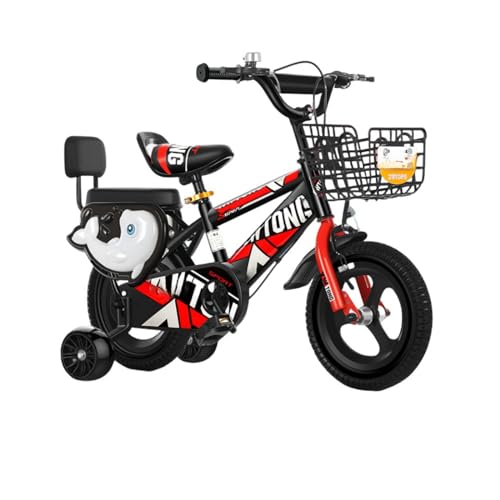 TVT子ども自転車 自転車多色 12インチ 14インチ自転車 16インチ 男の子18インチホイール自転車 20インチ小学生 自転車高さ調節可能4、5、6、7、8、9、10、11歳に適した後部座席付き誕生日プレゼントに最適です ゴムタイヤを装備 (14インチ