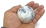 WholesaleGemShop Natural Rainbow Moonstone Quartz 40-45 mm Ball Sphere Gemstone A+ Hand Carved Crystal Altar Healing Devotional Focus Spiritual Chakra Cleansing Metaphysical Gift Men Women