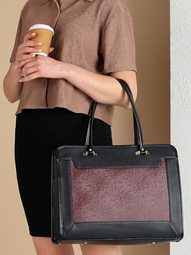 Image of Pramadda Pure Luxury Regina Work Tote bag for women office use | Laptop Shoulder Handbag | Stylish College bags for girls | Large Size Spacious Tote Bag.