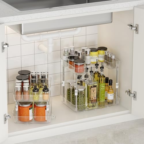 Xicennego organizador rotatorio ajustable de 2 niveles para baño y otros espacios miniatura 6