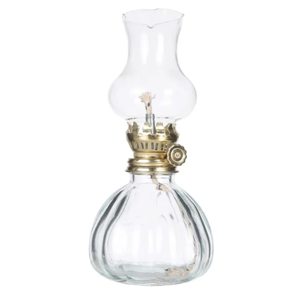Kerosene Lamps, Shaped Vintage Clear Paraffin Lamp Emergency Lighting for Indoor Outdoor Patio Decoration(Transparent)