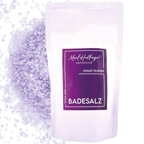 Hallingers Violet Flower - Sales de baño de alta calidad como regalo con sales de baño del Mar Muerto – del taller perfumado Maxl Hallinger (Bag) – Ideas de regalo Navidad & regalos calendario de