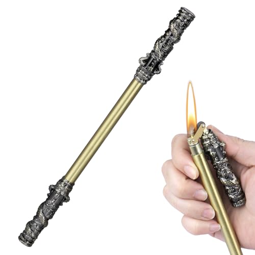 Morisk Cool Black Myth Wukong Lighters, Vintage Wukong Lighter Fluid Refillable, Funny Kerosene Trench Lighter Spinning Pen, Unique Lighters Collection Gift & Novelty Sun Wukong Staff