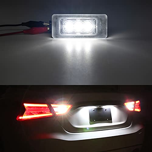 Led License Plate Lights Compatible W/ 2019-2021 Ni-Ssan Altima Versa Sentra Rogue, Oem Led Number Lamps Replacement Canbus Error Free 6000K Xenon White Led Rear Tag Light Kit Assembly #TOP6