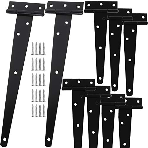 La mejor comparación de Bisagras para puertas de metal los 10 mejores. 32 Paquete de 10 bisagras en T resistentes, bisagra de puerta negra de 10 pulgadas para puerta de madera más pesada, bisagras de correa de hierro forjado a prueba de óxido, bisagras...
