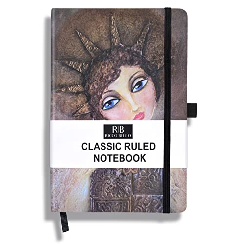 RICCO BELLO Lined Journal Notebook, Angel, Hardcover, 5.7 x 8.4-Inches