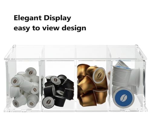 RR RAXMIN Coffee Capsule Holder Acrylic Box K Cup Holder Coffee Pod Storage Clear Acrylic 4 Compartment with Lid Organizer Coffee Bar Accessories by RR RAXMIN - Image 4