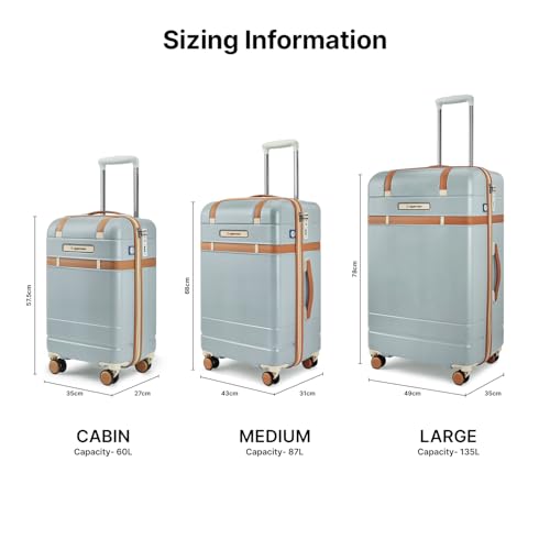 Image of uppercase Chester Medium Size Trolley Bag for Travel | 360 8 Wheels Hard Luggage with TSA Lock, Anti-Theft Zippers | Hard Sided Polycarbonate Suitcase for Both Men & Women (Grey)