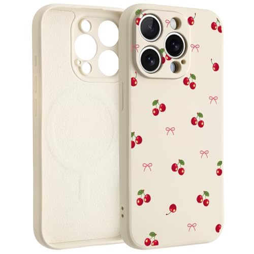 Coque iPhone 13 Pro MagSafe cerise blanche avec protège-objectif