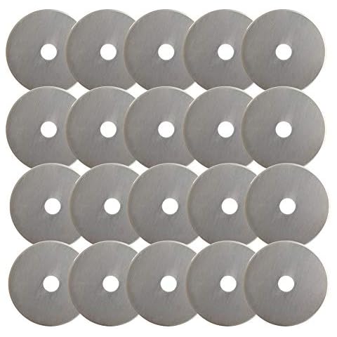 KISSWILL Rotary Cutter Blades 45mm for Fiskars - 20 Pack 45mm Rotary Blade Compatible with Fiskars Rotary Cutters, Olfa, Martelli, Dremel, Truecut, Rotary Cutter Replacement, Sharp and Durable Cover