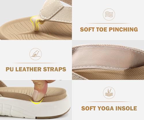 Image of COFACE Flip Flops for Women with Arch Support Beach Thong Sandals for Woman Adjustable Fashion Orthopedic Sandal Outdoor