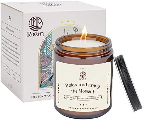 Candles for Home Scented, 60 Burn Hours 9oz Scented Candles, Stress Relief Gifts, Birthday Gifts(Sandalwood Sweet Orange)