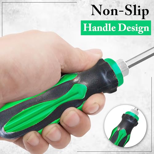 Image of GLUN 2 in 1 Screwdriver Hammer Head, Rubberised Handle Grip with Hammer Head 6 Inch 2 Shape Phillips, Flathead Screwdriver with Magnetic Tip