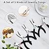 5 Pcs Jewelry Making Pliers Tools with Needle/Chain Nose Pliers, wire cutters Round Nose, Bent Nose-Matte Handle,jewelry making supplies for adults #3