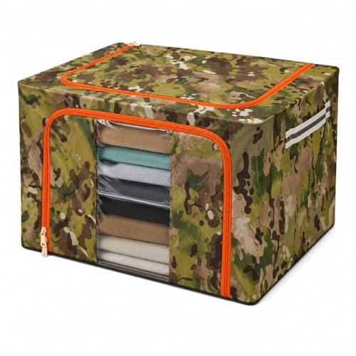 Image of DecorTwist Cloth Storage Organiser Box with Zipper Window | Foldable Wardrobe Storage | Dustproof & Stackable Style 15 (Style 7, Pack of 1)