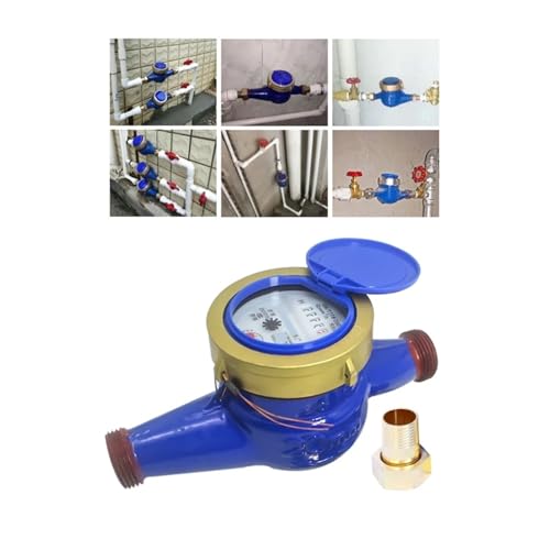 ���ʌv DN20 Garden Home Metal Cold Water Meter Single Flow Wet Table Measuring Tool 20mm Measure Tap(D)