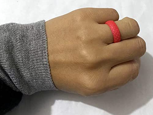 Women Silicone Wedding Band 4 Colors a Set Outdoor Sports Dome Top Fish Scale Surface Rubber Rings,US Size 4-103