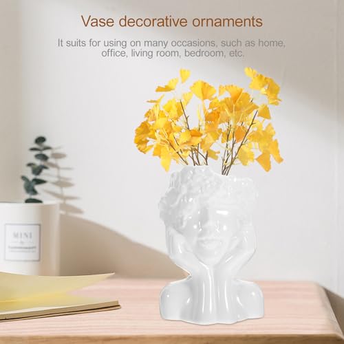 Vase buste en céramique blanc, solution déco pour sublimer vos fleurs - 5