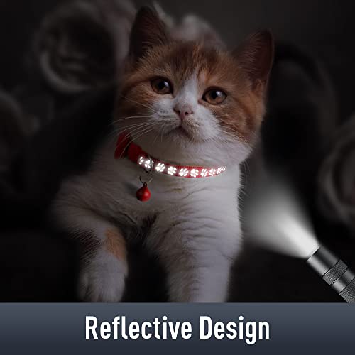 Image of 2 Pack Airtag Cat Collars, Reflective Cat Collar with Silicone Airtag Holder and Bell, Breakaway Cat Collars with Round Safety Buckle for Boy and Girl Cats, Adjustable for 7.5-12.5 inch