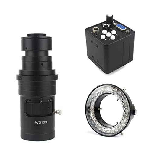 Lab Microscope Accessories 13MP VGA FHD 60FPS Microscope Camera C-Mount Lens Industrial Electronic Digital Microscope(200X WD100)