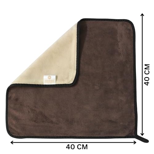 Image of MUSHIES 800 GSM Microfiber Cloth (40x40 cm, Pack of 4) Double Layered Highly Absorbent Heavy Plush Microfibre Towel Cloth for Car Cleaning, Washing, Drying, Polishing & Detailing (Brown)