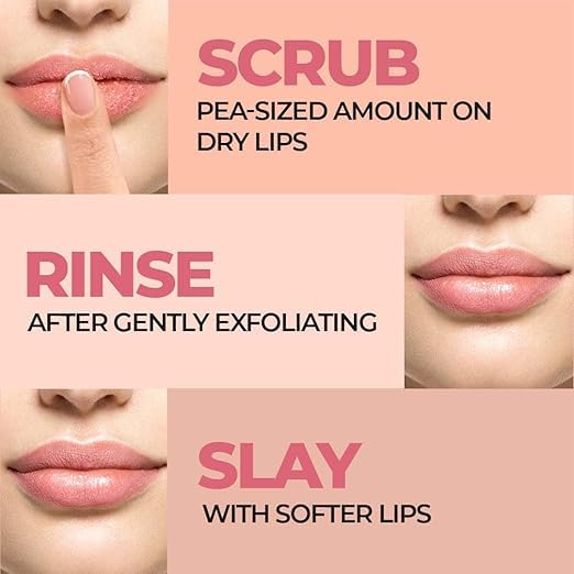 3.5oz Lip Exfoliating Gel for Dark & Dry Lips | Gently Removes Dead Skin | Hydrating, Non-Sticky Lip Scrub Gel | Soft, Pink & Smooth Lips | For Men & Women | With Hyaluronic Acid & Vitamin E, 100g