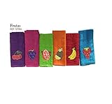 Medidas: 50x50 HM\'S HOME\'SECRET Paños de Cocina Rizo 6uds 100% algodón Frutas