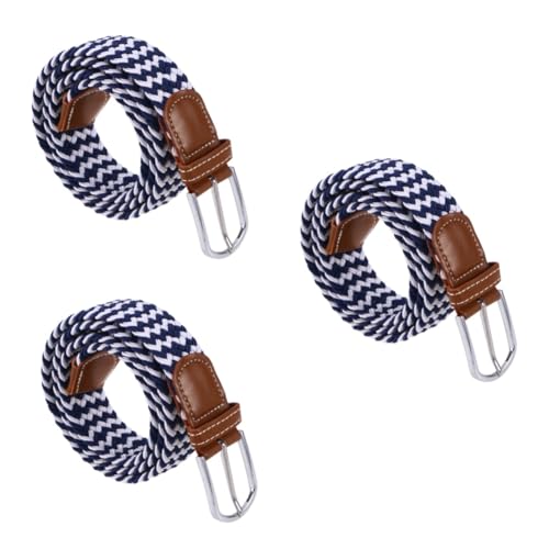 Ceinture extensible homme femme toile tressée élastique bleu blanc LIFKOME
