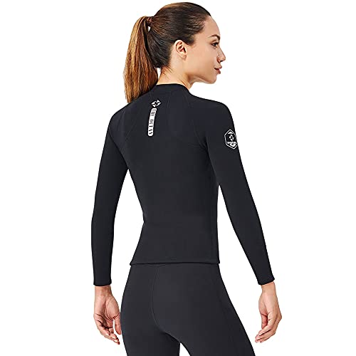 Wetsuit Top Mujer Hombre 2MM Neopreno Chaqueta Wetsuit Manga Larga Buceo Surf Top, 3MM 1.5MM Camiseta Wetsuit Chaleco Scuba Natación Snorkel Traje Traje de baño Caliente Cierre Frontal para Deportes Acuáticos miniatura 6