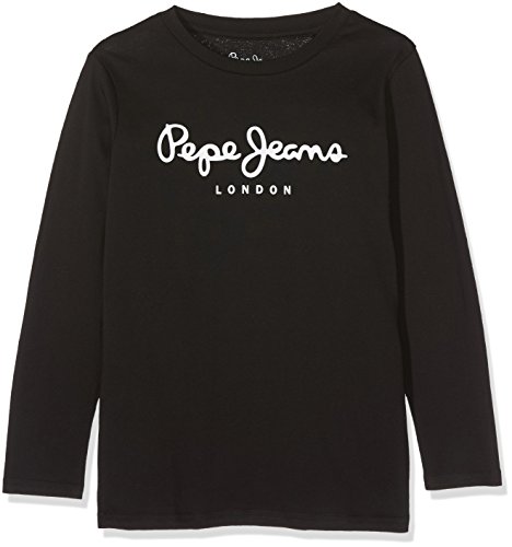Pepe Jeans New Herman JR PB501010 Top de Manga Larga, Negro (Black 999), 12 años para Niños