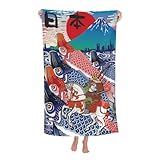 鯉のぼり 富士 そして侍 日本風 バスタオル 大きいサイズ かわいい ガーゼ 吸水速乾プール 温泉 ビーチ ホテル スポーツ 糸くずの出ないバス 通気性 肌に優しいバス ギフト 北欧風 スポーツや家庭用に最適 耐久性と吸水性に優れ 肌触りが柔らかい 抗菌防臭 人気漫画柄 プレゼントに最適 130*80cm