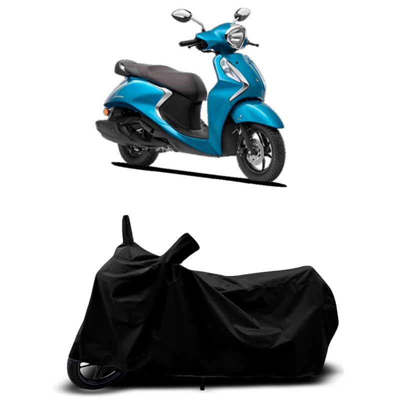 Image of DUFFEL-All Two Wheeler Bike /Scooty Body Cover Used for Yamaha Fascino 125 BS6 Heat Protectio /Water Resistance /UV-Rays /Birds Dropping /Scratchproof /Dust Proof /Waterproof All Variants [Black]