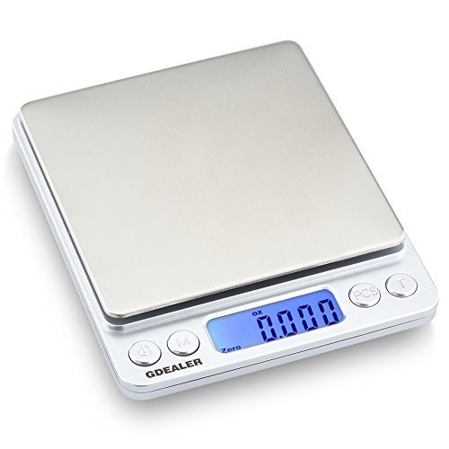 Digital Pocket Kitchen Scale, Gdealer 0.001oz/0.01g 500g Kitchen Food Scale Jewelry Weight Compact Scale, Tare, Stainless Steel, Backlit Display by Gdealer