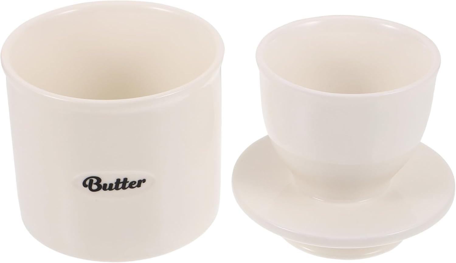 Beaupretty Ceramic Butter Crock with Large Capacity Butter Storage Jar White for Fridge Kitchen Dining