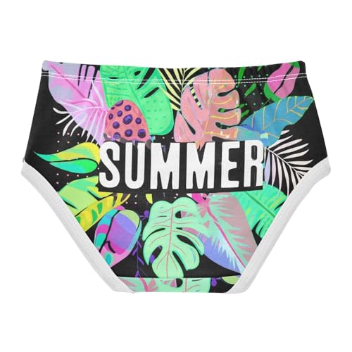 Cotton Girls Underwear Toddlers Colorful Summer Leaves Black Little Girl Panties Cartoon Briefs Underpants 2t2