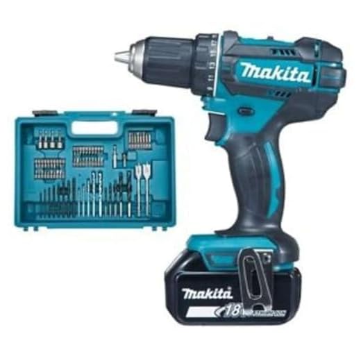 Makita Bohrmaschine/Akkuschrauber 18V, Li-Ion-Akku, 3 Ah Ø 13 mm + Zubehör-Set – DDF482RFX1