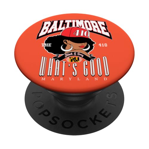 410 Area Code Afro Woman Heritage Camiseta PopSockets PopGrip Adhesivo