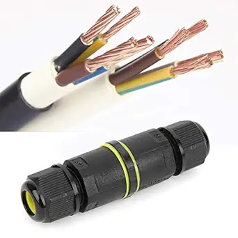 Wire Connector, 2Pcs Outdoor IP68 Waterproof 3 Pin Junction Box Electrical Cable Wire Connector Accessory for Power Supply Communication Equipment Lighting