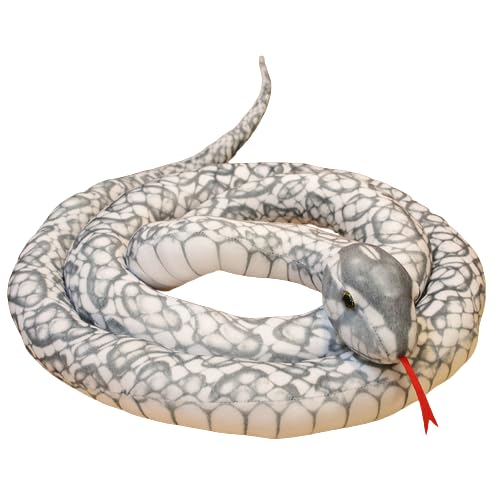 NICEYEA 200CM Soft Stuffed Animal Giant Plush Fake Snake Cuddly Doll Realistic Toy Snake Halloween Decorations Prank Props Gifts