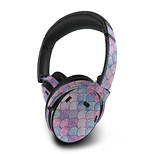 Image of MightySkins Glossy Glitter Skin Compatible with Bose QuietComfort 45 Headphones Mermaid Scales | Protective, Durable High-Gloss Glitter Finish | Easy to Apply | Made in The USA