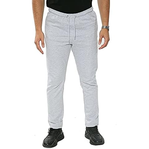 New Mens Open Hem Fleece Jogging Bottoms Super Soft Cosy Plain Jog Pants Joggers Fleece Pants Gym Sports Casual Trousers With Zip Pockets (as8, alpha, 4x_l, regular, regular, Grey, 4X-Large) Cover