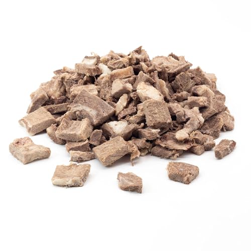Ziegenfleisch Gefriergetrocknet für Hunde & Katzen, Hypoallergen, Proteinreich, 100% Naturbelassen, Reines Fleisch ohne Zusätze