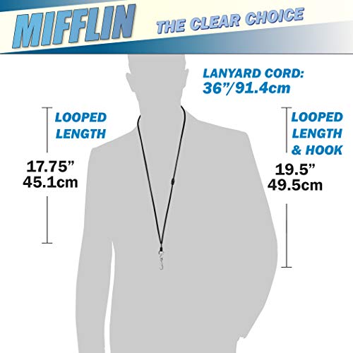 MIFFLIN Safety Lanyards for ID Badge Holder & Face Mask (Black, 36 Inch, 100 Bulk Pack) - Thumbnail 6