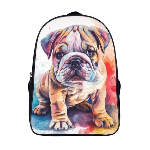 Mochila infantil de bulldog impermeable con gran capacidad para el colegio y viajes