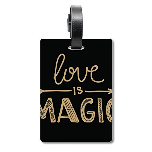 Étiquette de bagage Love is Magic citation dorée une idée cadeau voyage idéale
