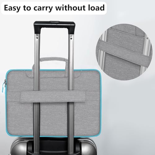 Image of Hseok Laptop Shoulder Bag 13 13.3 14 Inch Case Compatible with MacBook Pro /Neo 14 inch M5 /M4 /M3 /M2 /M1,Mac Air /pro /Neo 13 inch and Most 13 13.3 14 Notebooks,Spill-Resistant Briefcase,LT Gray & T Blue