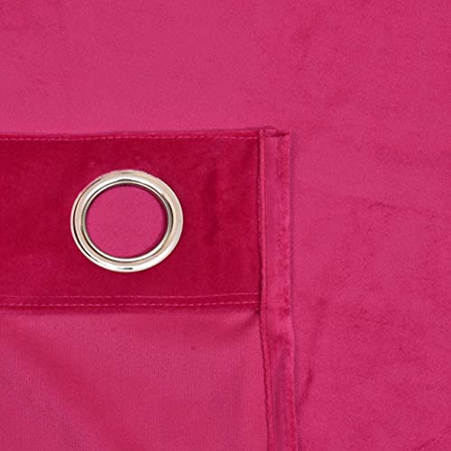 Image of High Sofa Quality Velvet Grommet Room Darkening Eyelet Door Curtains | Curtains for Living Room 7 Feet, Dark Pink, Pack of 2