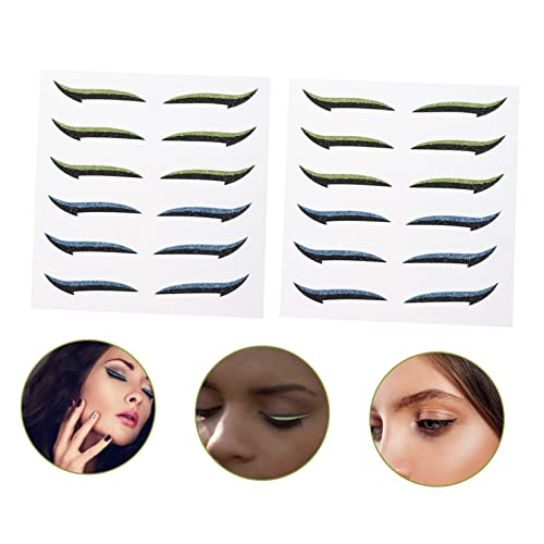Nolitoy 12 pares adhesivo para delineado de ojos miniatura 6