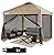 CROWN SHADES Gazebo 10x10 Pop Up Canopy with Mosquito Netting, Screen Tent with 4 Ropes, 8 Stakes, 4 Sandbags and Wheeled Storage Bag, Canopy for Patio & Backyard, Beige